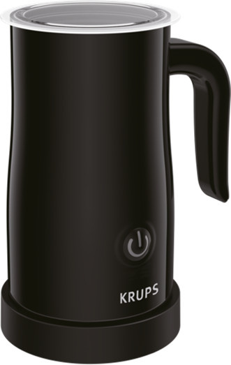 Krups XL 1008 Elektrischer Milchaufschäumer in Schwarz mit Kakao-Funktion und Glasbehälter - Bild 1