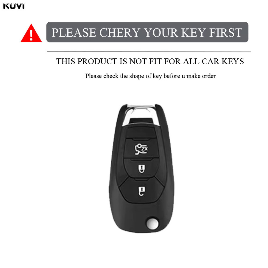 Kuvi TPU Auto Flip Schlüsselhülle in Schwarz für Chevrolet Spin, Cobalt, Cruze, Captiva und Onix - Bild 3
