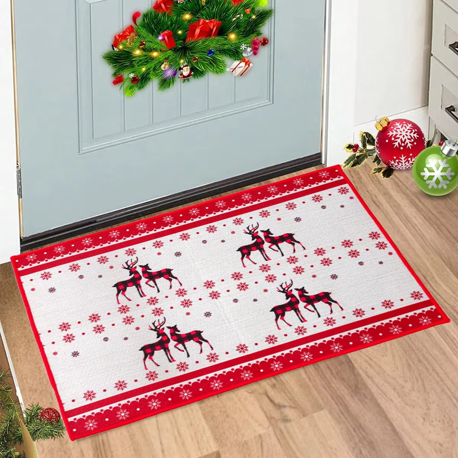 VIKAMA Fußmatte mit Weihnachtsmotiv für Innen- und Außenbereich, rechteckiger Teppich für Foyer und Badezimmer, B/H: 60 x 40 cm - Bild 3