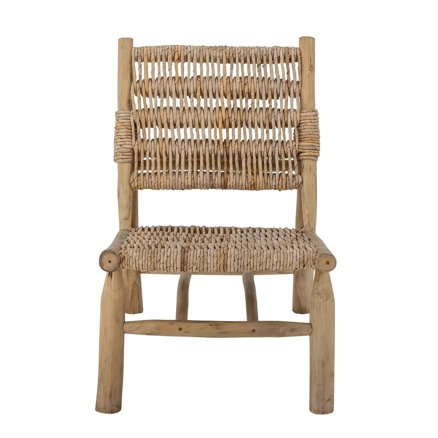 Bloomingville Loungesessel Ruthy aus Teak in Natur mit braunem Stoffbezug - Bild 1