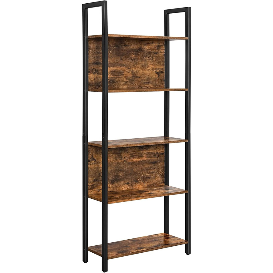Vasagle Bücherregal im Industriestil mit 3 Ebenen, Braun-Schwarz, B/T/H: 62 x 24 x 165 cm - Bild 2