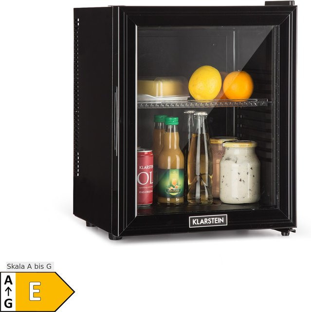 Klarstein Brooklyn 23 Mini-Kühlschrank mit Glastür, LED-Innenbeleuchtung und Ablage, Schwarz, 24 Liter - Bild 1