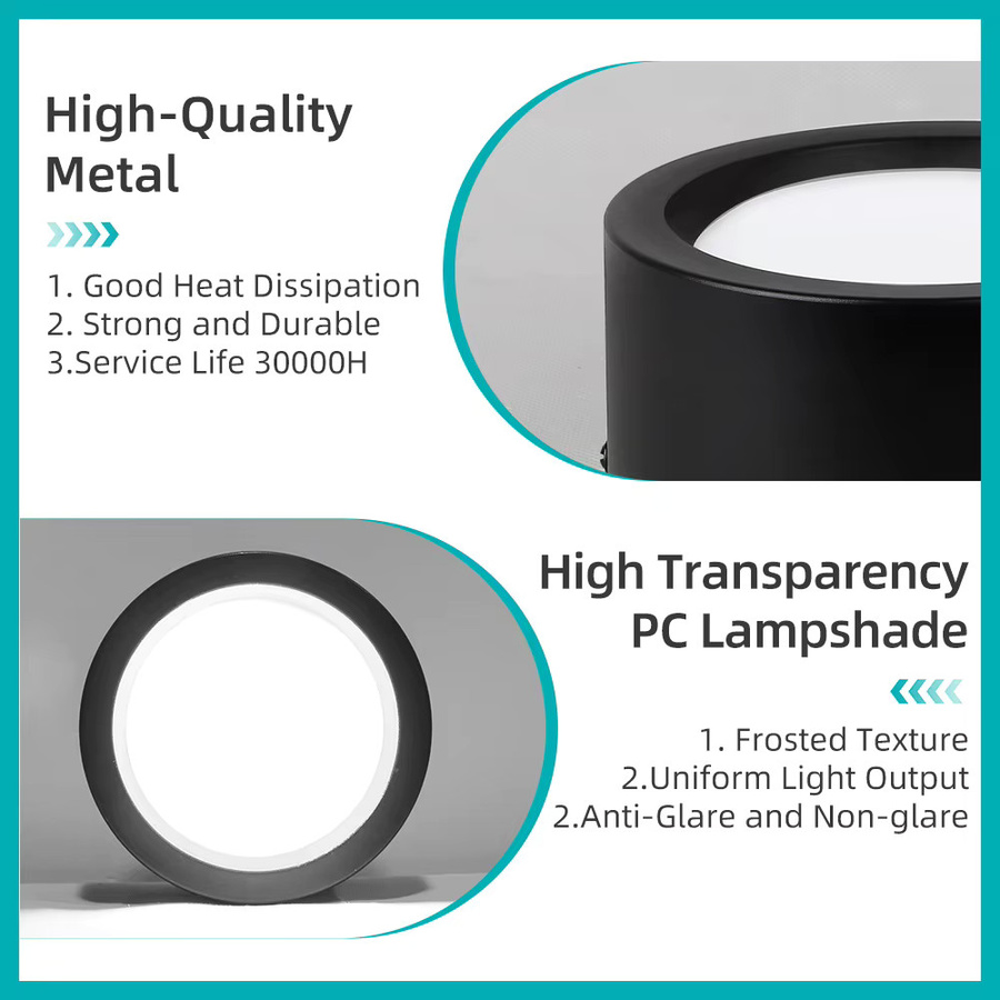 CHENBEN Minima Deckenleuchte mit LED und 3-Farben-Dimmung, moderne Pendelleuchte in Schwarz oder Weiß - Bild 2