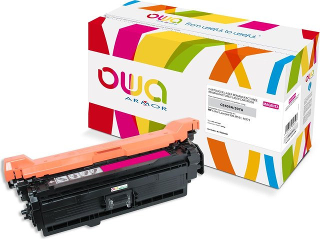 Armor OWA Magenta Tonerpatrone für HP Color LaserJet Enterprise MFP M575 und LaserJet Enterprise Flow MFP M575, kompatibel mit HP CE403A, wiederaufbereitet - Bild 1