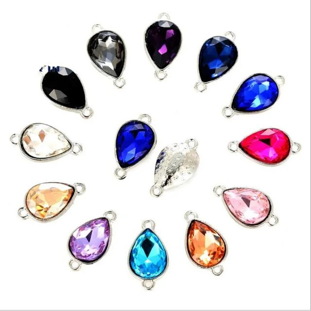 SUMOORL Charms Wassertropfen, Kristall, Dunkelgrün, Unisex - Bild 1
