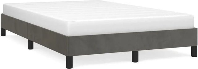vidaXL Bettgestell gepolstert aus Samt in Grau, B/T/H: 120 x 200 x 25 cm - Bild 1