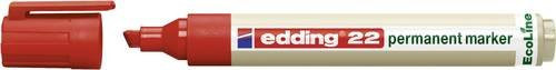 Edding 22 EcoLine Permanentmarker mit Keilspitze in Rot - Bild 1