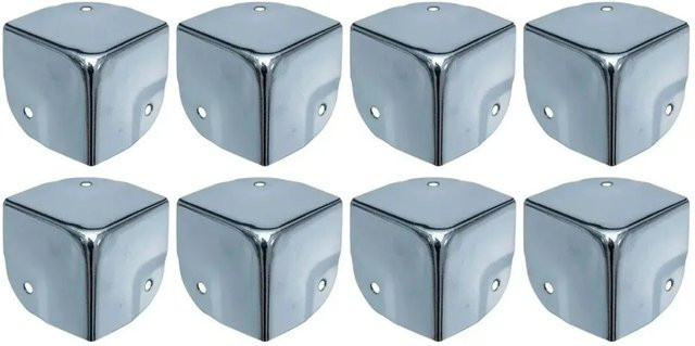 HMF Eckenschutz aus Metall für Koffer, 8 Stück, Silber Verzinkt, B/T/H: 4 x 4 x 4 cm - Bild 1