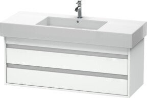 Duravit Waschtischunterschrank Ketho in Weiß mit 2 Schubladen, wandhängend, B: 120 cm, T: 45,5 cm, H: 48 cm - Bild 1