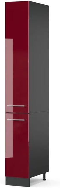 Vicco Apothekerhochschrank Fame-Line Küchenschrank in Bordeaux Hochglanz und Anthrazit mit Softclose-Scharnieren, Breite: 30 cm, Höhe: 206,8 cm, Tiefe: 48,94 cm - Bild 2