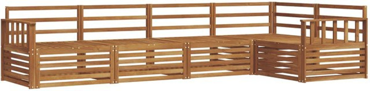 Modernes 5-teiliges Outdoor-Sofagarnitur Loungemöbel aus Akazien-Massivholz von vidaXL in Natur - Bild 1