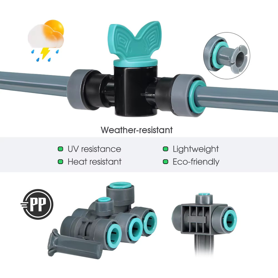 MUCIAKIE PE Schlaucharmaturen und Wasseranschluss-Adapter 3/8 Zoll für 9/12mm PE Rohre mit Reduzierstück, T-Stück und Winkelarmaturen aus Kunststoff - Bild 4