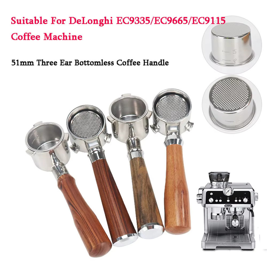 Delonghi Boden Siebträger mit 51 mm Filterkorb in Silber für Kaffeemaschinen EC9335, EC9665 und EC9155 - Bild 2