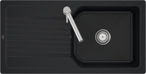 Villeroy & Boch Spüle Linara 60 Flat, flächenbündig, Keramik, Pure Black, Breite: 60 cm - Bild 1