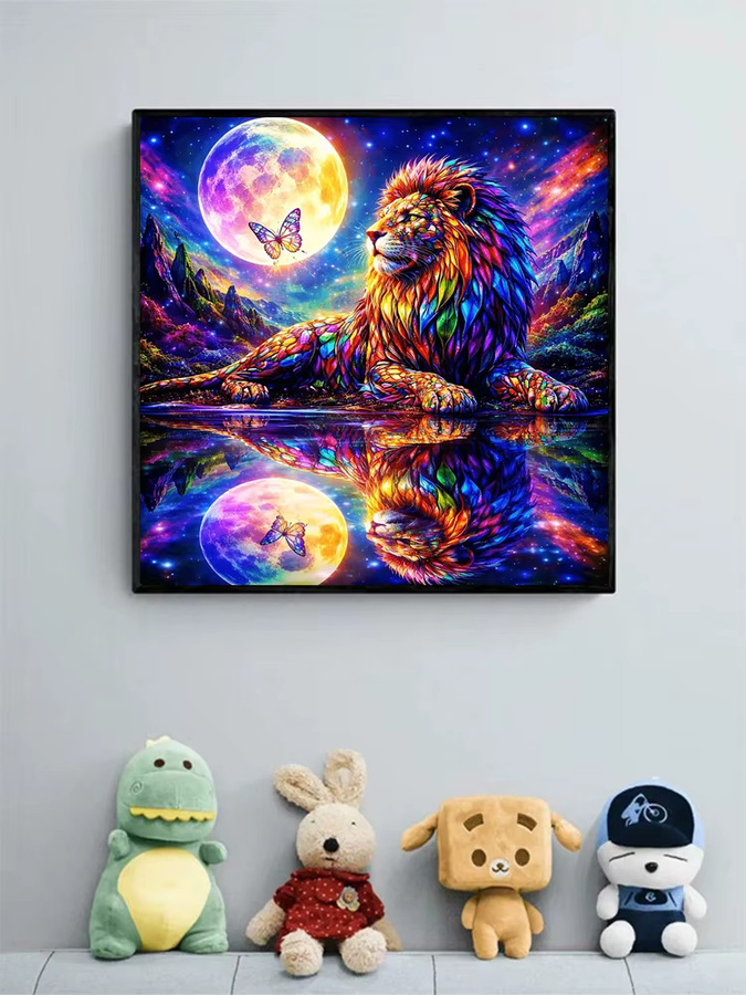 EverShine Diamantmalerei Löse mit Mond Motiv 5D Mosaik Set mit Rundbohrern in Multicolour B/B/B: 20 x 20 x 20 cm - Bild 4