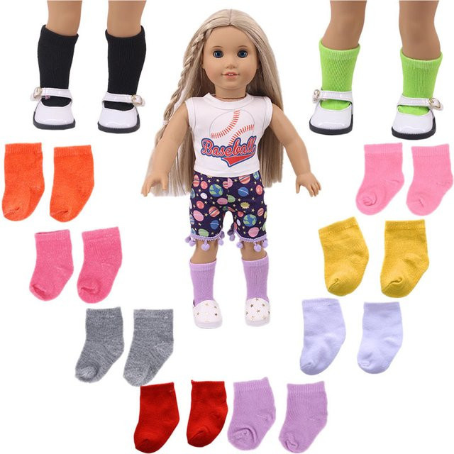 Puppe Kleidung Zubehör, Mini Strumpf Socken, 1/3/5 Paar, Rosa / Pink - Bild 1