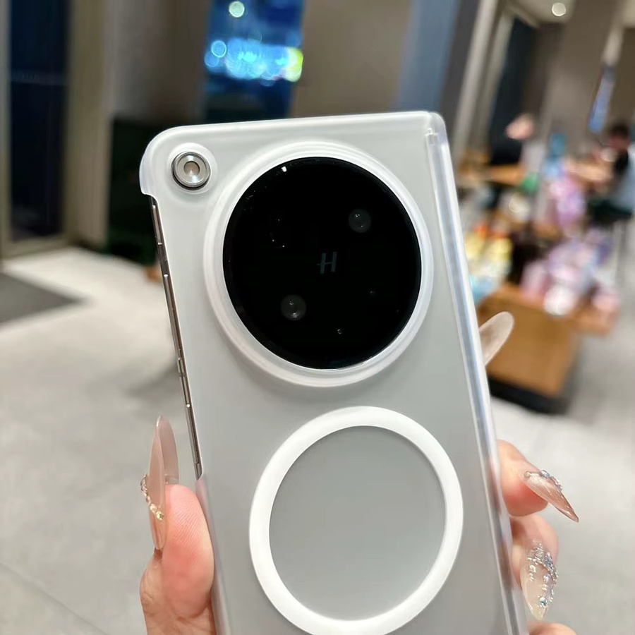 Ultradünne magnetische Scharnier-Schutzhülle für Oppo Find N6, kompatibel mit MagSafe, mattierte transparente Hartschale aus PC, faltbare Handyhülle in Schwarz - Bild 3