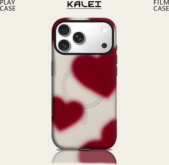 Crimson Heart Glow Handyhülle für iPhone 17 16 15 14 13 Pro Max Plus – Magnetische robuste zweilagige Schutzhülle - Bild 1