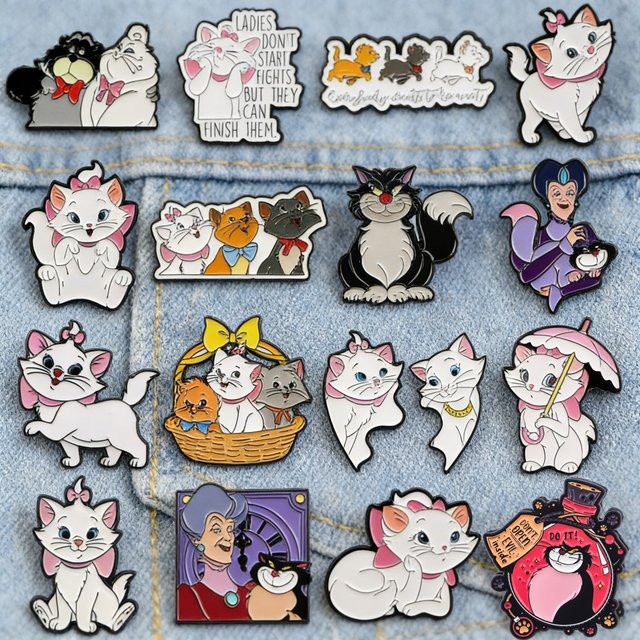 Disney Brosche, Schwarze Katzen Emaille, Damen - Bild 1