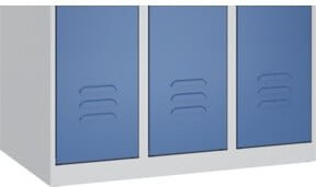 C+P Spind Classic PLUS Garderobenschrank mit 3 Abteilen, Grau und Anthrazit, B/T/H: 90 x 50 x 185 cm - Bild 1