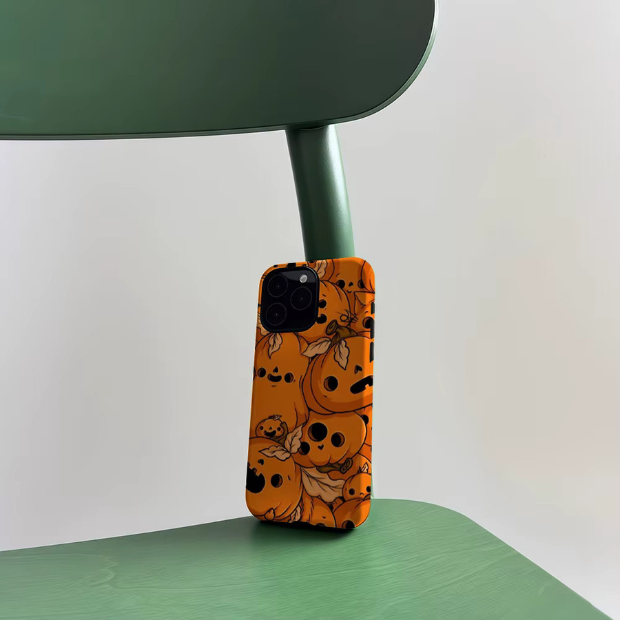 CaseLumi Matte Bumper Schutzhülle mit MagSafe für iPhone 17 16 15 14 13 Pro Max Pumpkin Pals in Orange - Bild 4