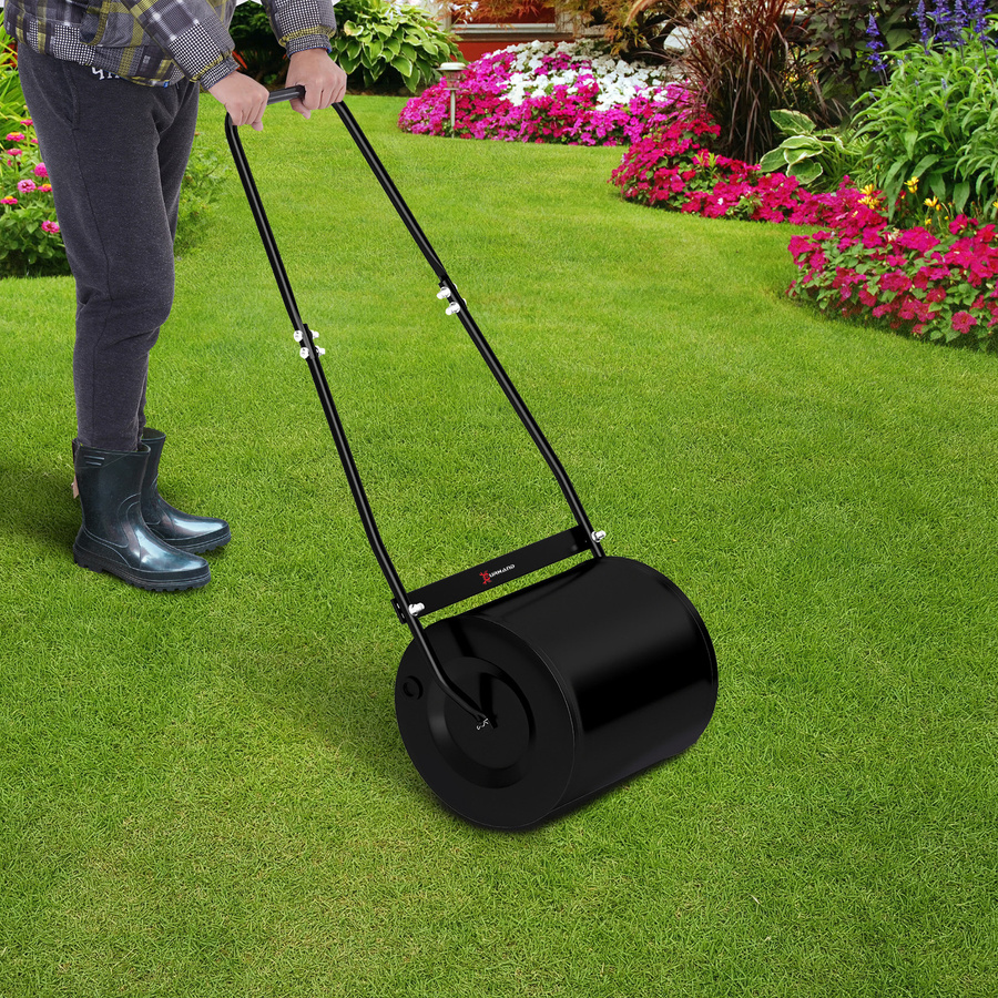 Outsunny Rasenwalze aus Stahl mit Griff in Schwarz, B/T/H: 32 x 47 x 105 cm - Bild 2
