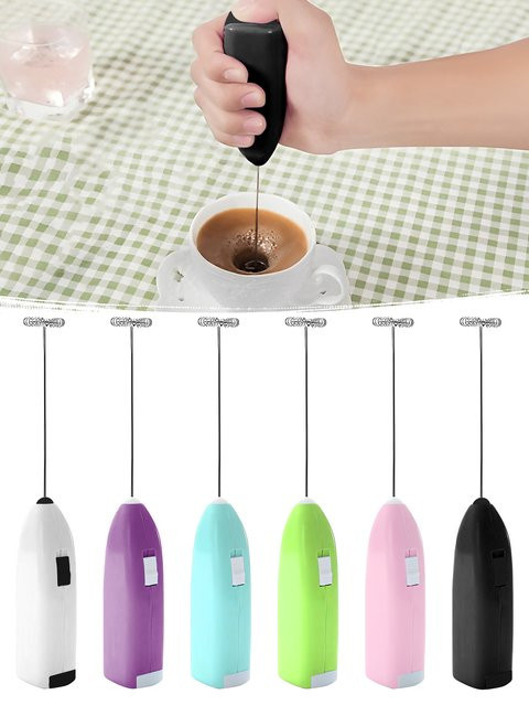 Tragbarer elektrischer Milchaufschäumer und Handmixer USB aufladbar für Küche und Getränke in Pink oder Lila - Bild 1
