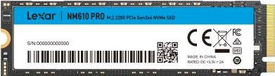 Lexar NM610 Pro SSD 500GB intern M.2 2280 PCIe 3,0 x4 NVMe in Blau - Bild 1