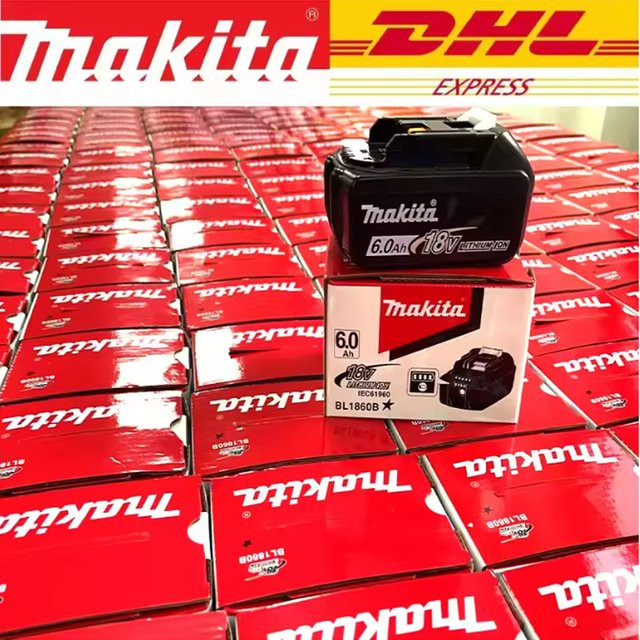 Makita 18V Akku-Set mit Ladegerät, Lithium-Ionen-Akku 6,0 Ah in Schwarz für LXT Elektrowerkzeuge - Bild 1
