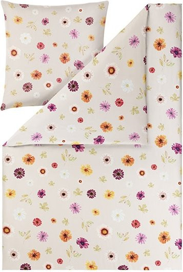 Estella Bettwäsche Adara aus Mako-Satin in Beige mit floralem Design - Bild 1
