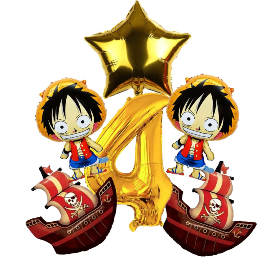 Bandai One Piece Luffy Folienballons Set für Geburtstag und Party mit Zahlenballons 32 Zoll - Bild 2