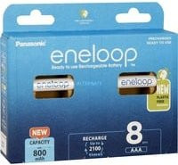 Panasonic eneloop AAA Akku Set, 8 Stück, 1,2V, 800 mAh, Schwarz - Bild 1