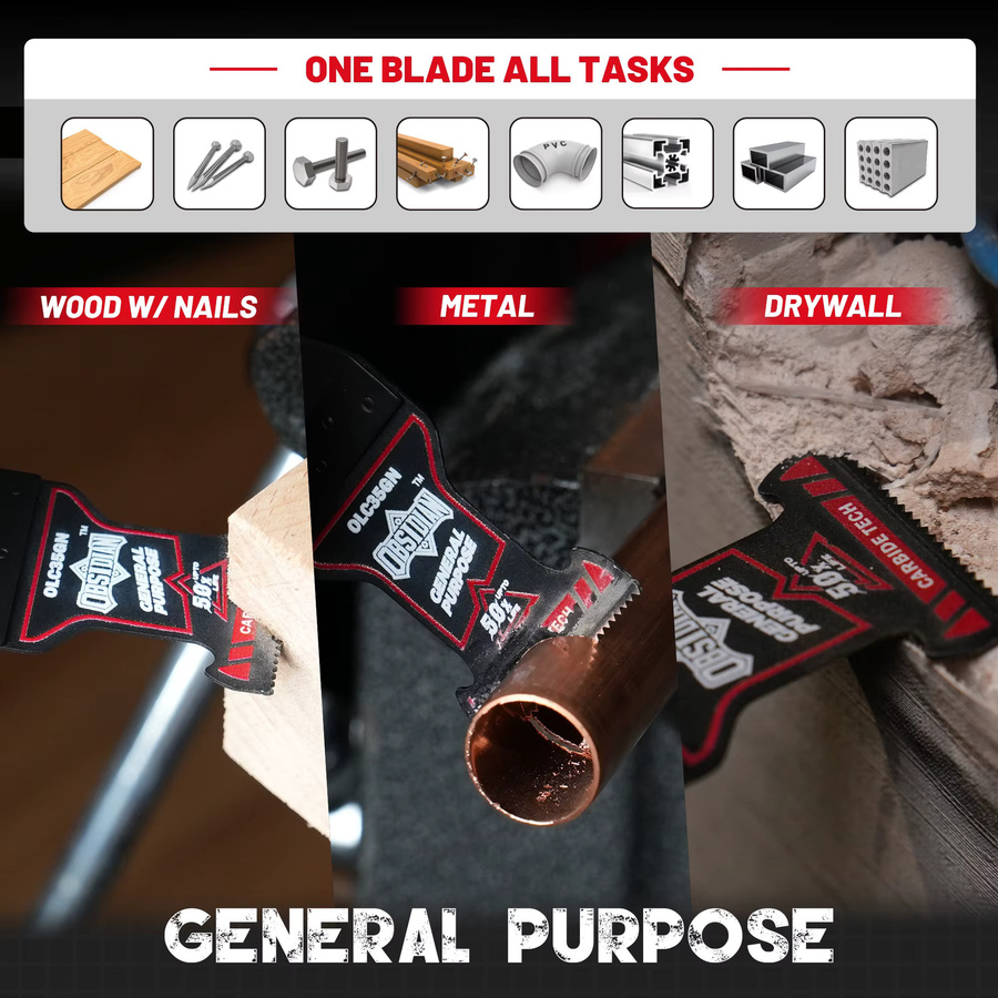 EZARC TiCN Hartmetall Oszillierende Sägeblätter Obsidian-Klinge für Metall, Holz, Kunststoff und Trockenbau in Schwarz - Bild 4