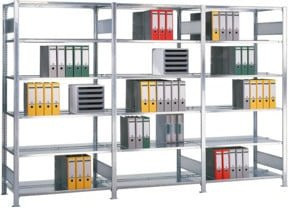 Schulte Anbauregal MULTIplus150 Büro-Schraubregal aus Metall in Silber, 5 Fachböden, B/H/T: 180 x 180 x 60 cm - Bild 1