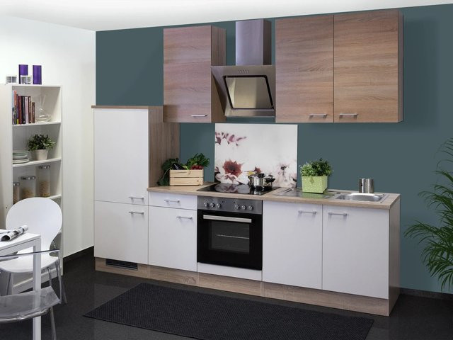 Flex-Well Küchenzeile Samoa Modern in Weiß mit Eiche-Optik, Breite: 270 cm - Bild 1