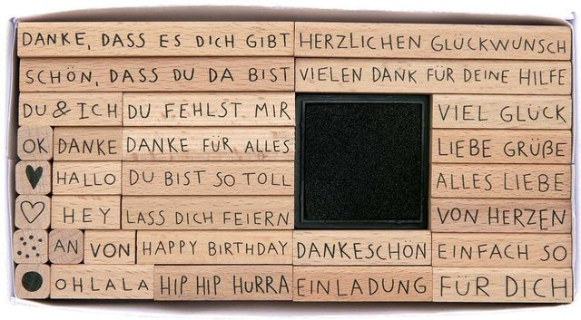 Rico Design Paper Poetry Stempelset Texte Deutsch XL Liebe Grüße - Bild 2