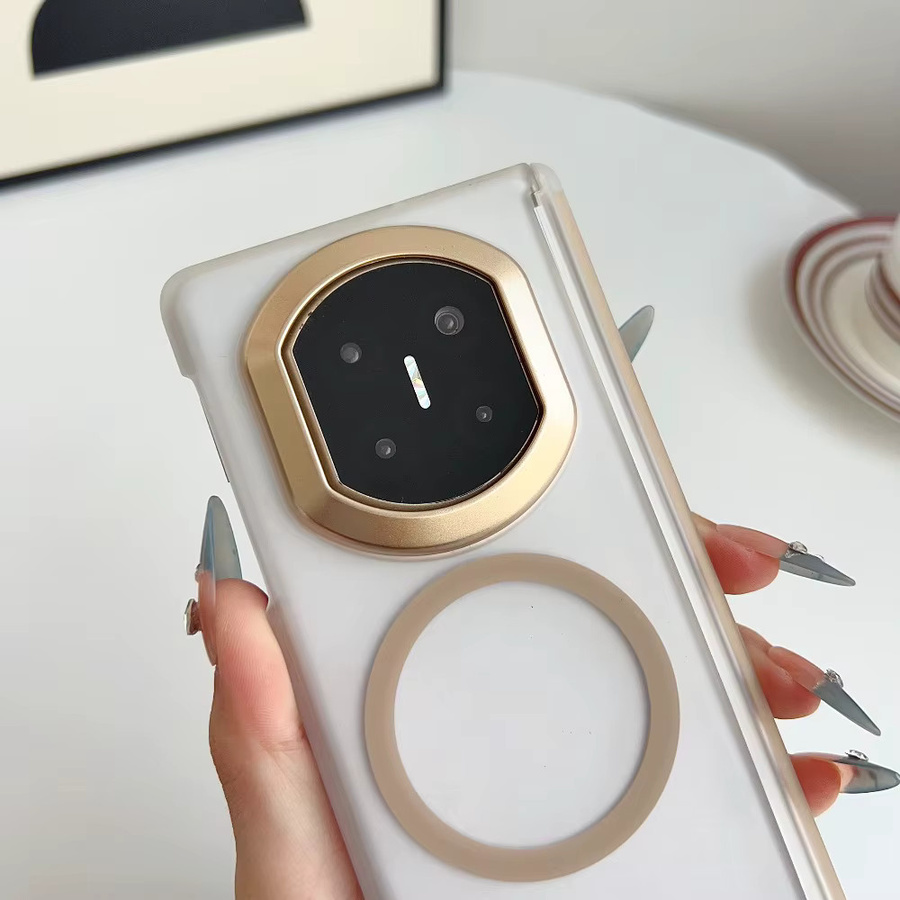 Magnetische MagSafe Schutzhülle für Huawei Mate X7 X6 X5 X3 in Transparent und Rot mit Scharnier und zentraler Achse - Bild 4