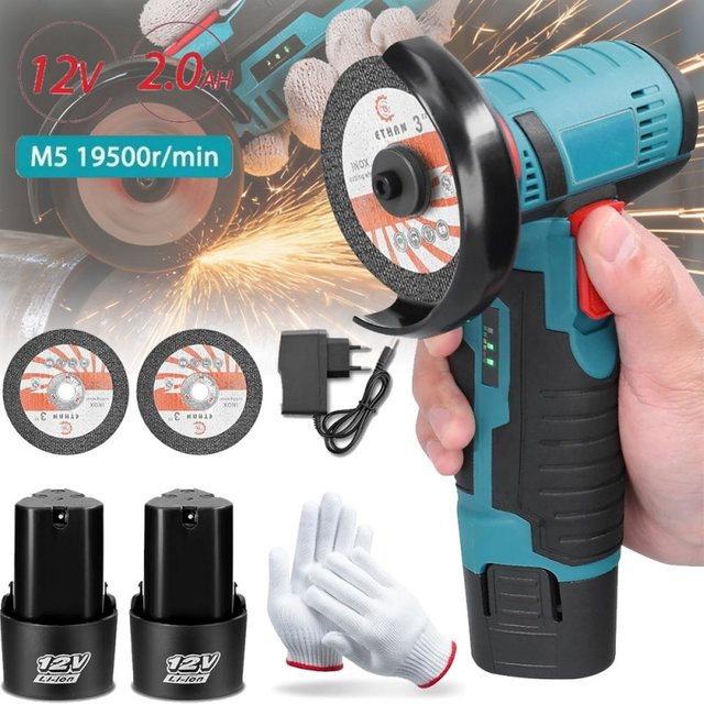 DWiusty Akku Mini-Winkelschleifer 12V in Blau zum Schneiden, Polieren und Schleifen für Autoreparaturen - Bild 1