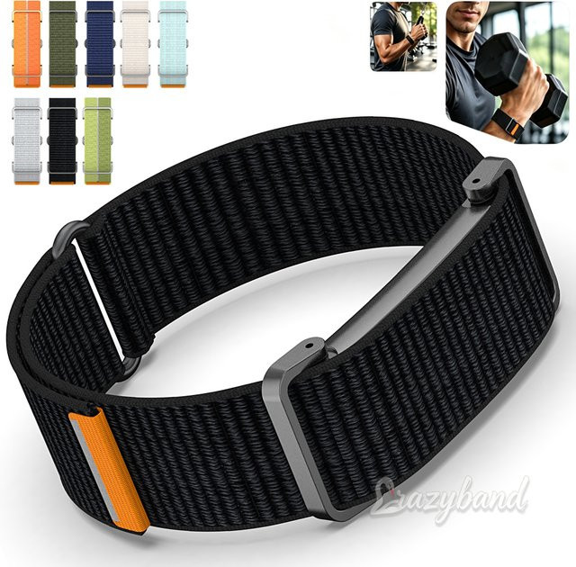 Crazyband Uhrenarmband Nylon, Schwarz, Unisex - Bild 1