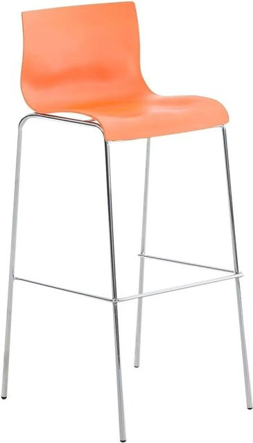 DELUKE Barhocker TOKIO Barstuhl mit Lehne in Orange aus Kunststoff und Metall - Bild 1