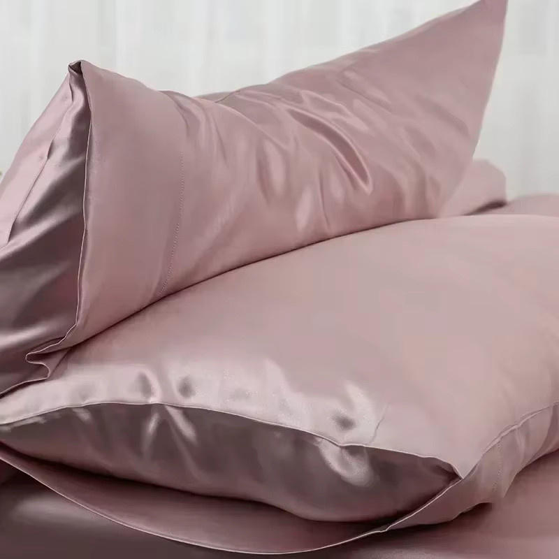 Kissenbezug aus echter Maulbeerseide für Haut und Haare in Beige oder Pink - Bild 1