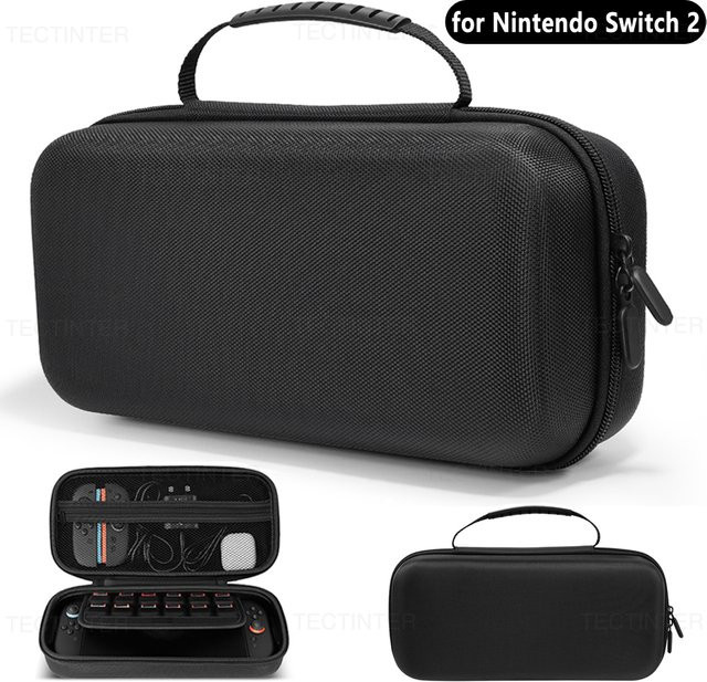 TECTINTER Tragetasche für Nintendo Switch 2 mit schützender EVA-Hartschale, Schwarz - Bild 1