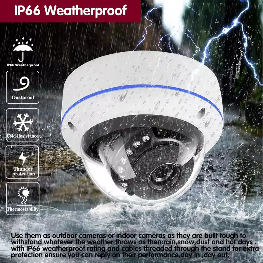 Smart Leben 6MP POE Dome IP Sicherheit Kamera für den Außenbereich, Wasserdicht, Weiß, mit Audioaufnahme und Videoüberwachung - Bild 4