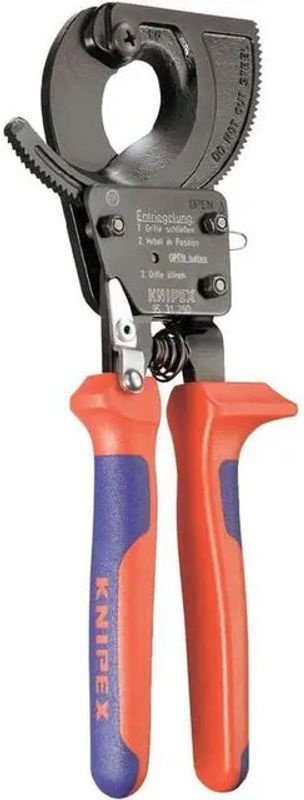 Knipex Ratschen-Kabelschneider für Alu- und Kupferkabel in Rot - Bild 2