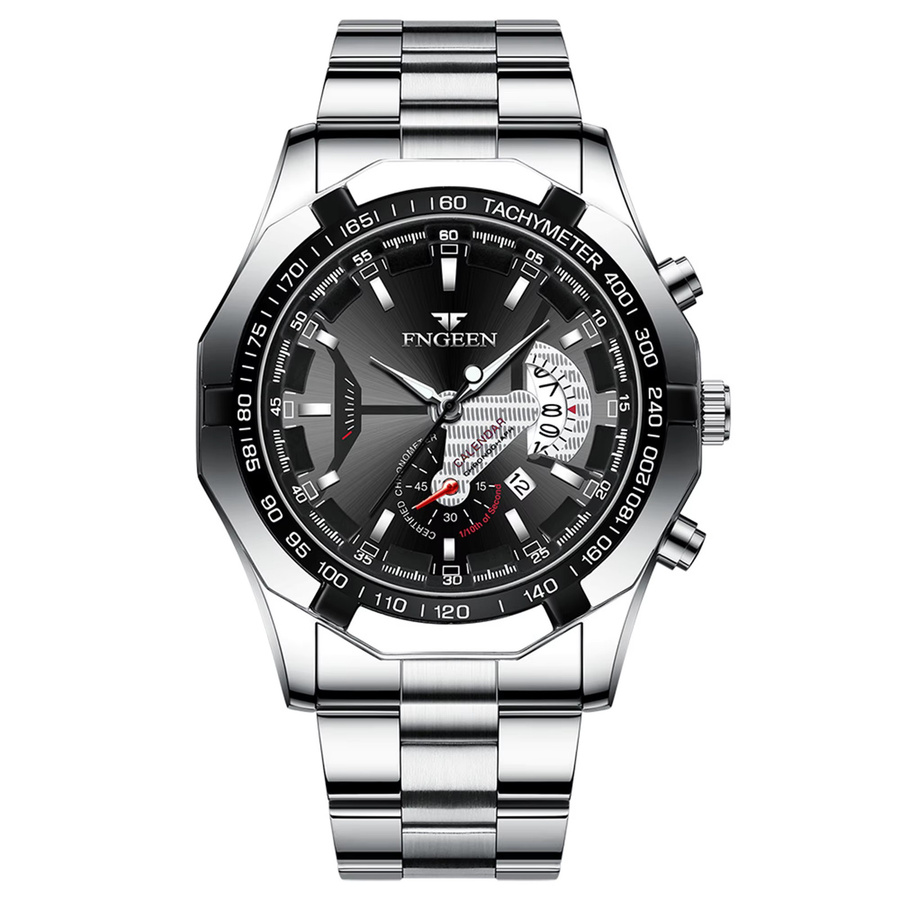 BINBOND Armbanduhr Quarz, Edelstahl, Schwarz, Herren - Bild 7