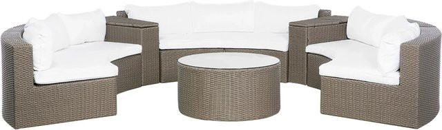 Beliani Lounge Set SEVERO Polyrattan Dunkelbraun B/T/H: 288 x 343 x 63 cm - Bild 1