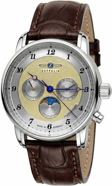 Zeppelin Herrenuhr, Quarz, Edelstahl, Leder, 40 mm, 5 ATM - Bild 1