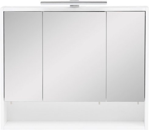 Schildmeyer Spiegelschrank Kimi, 3-türig mit LED-Beleuchtung und Soft-Close-Funktion, Weiß, Breite: 70 cm, Höhe: 60,5 cm, Tiefe: 16 cm - Bild 1