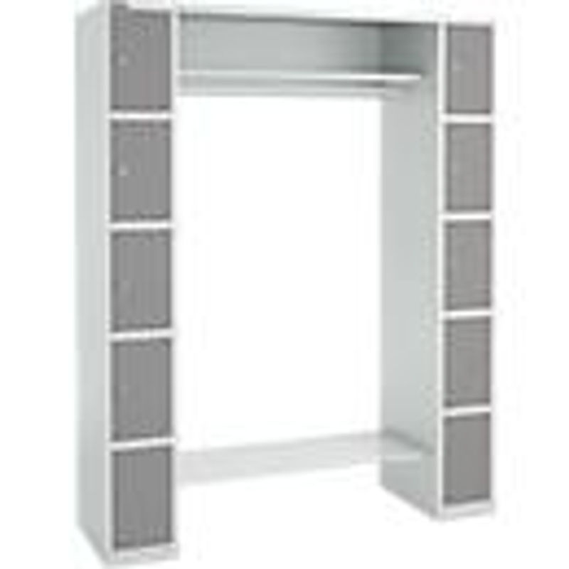 Schäfer Shop Select Schließfachgarderobe mit Hutablage und Kleiderstange, lichtgrau/platingrau, B: 156,5 cm, T: 50,0 cm, H: 195,0 cm - Bild 3