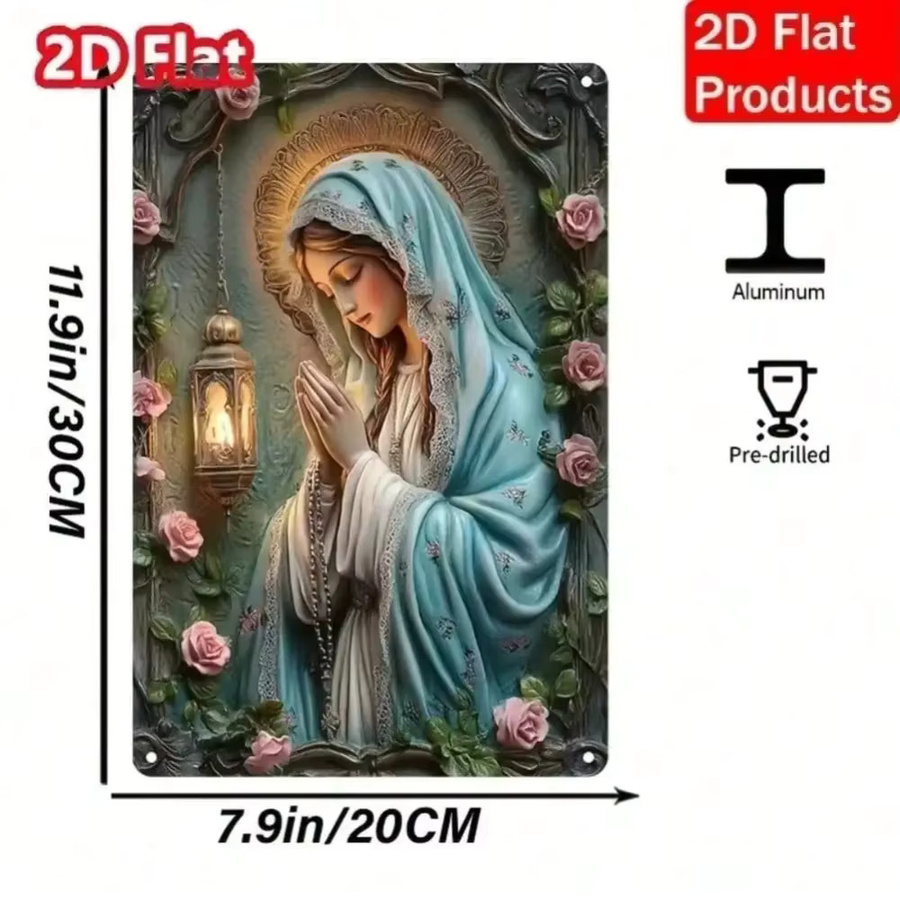 CIFBUY Spirituelle Wandkunst Engel Religiöse Metall-Plakette in Mehrfarbig, Rechteckig - Bild 2